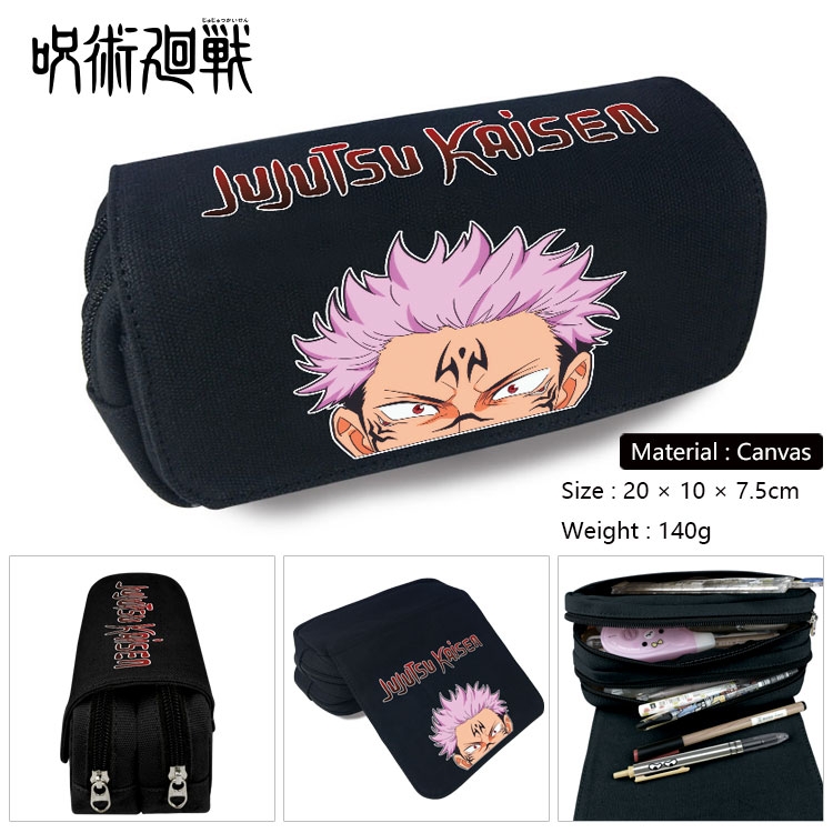 Jujutsu Kaisen Anime double layer canvas pencil case Pencil Bag 20x10x7.5cm Style 24
