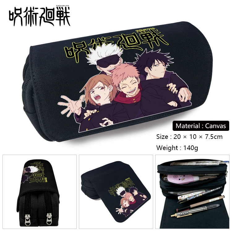 Jujutsu Kaisen Anime double layer canvas pencil case Pencil Bag 20x10x7.5cm Style 13