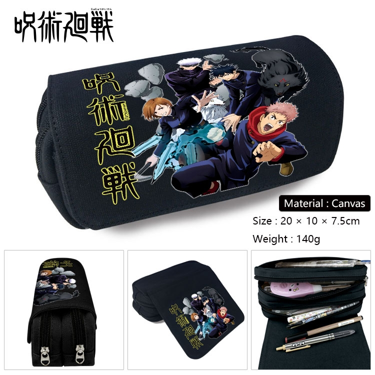 Jujutsu Kaisen Anime double layer canvas pencil case Pencil Bag 20x10x7.5cm Style 5