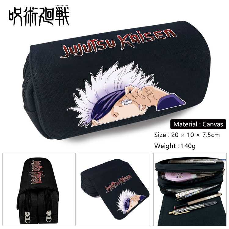 Jujutsu Kaisen Anime double layer canvas pencil case Pencil Bag 20x10x7.5cm Style 20