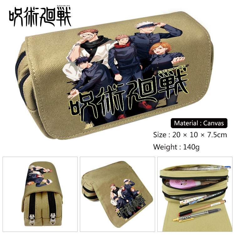 Jujutsu Kaisen Anime double layer canvas pencil case Pencil Bag 20x10x7.5cm Style 6