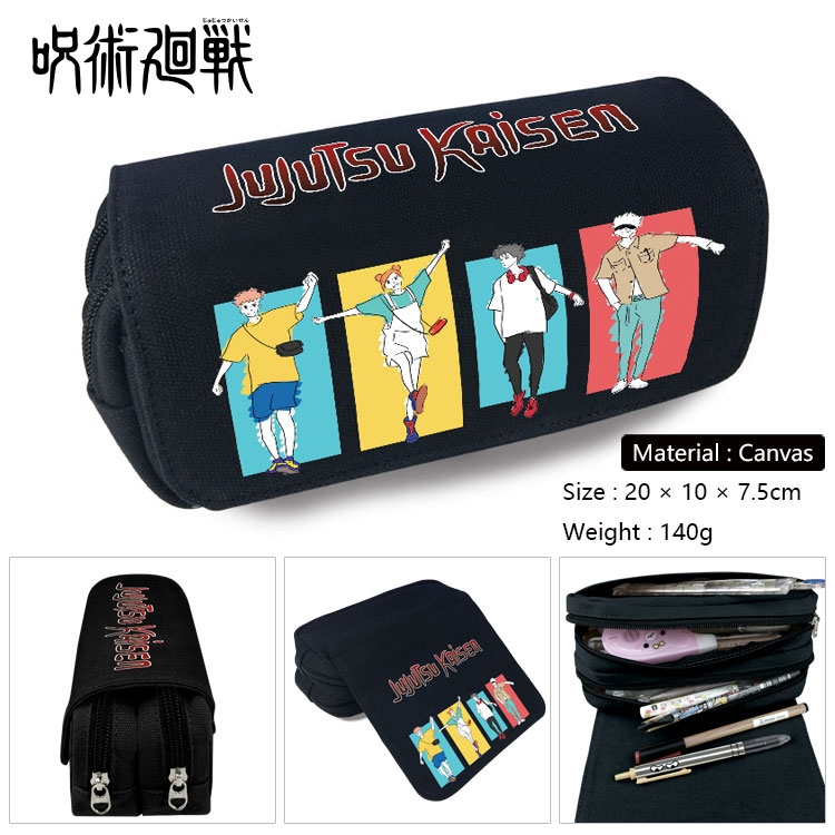 Jujutsu Kaisen Anime double layer canvas pencil case Pencil Bag 20x10x7.5cm Style 25