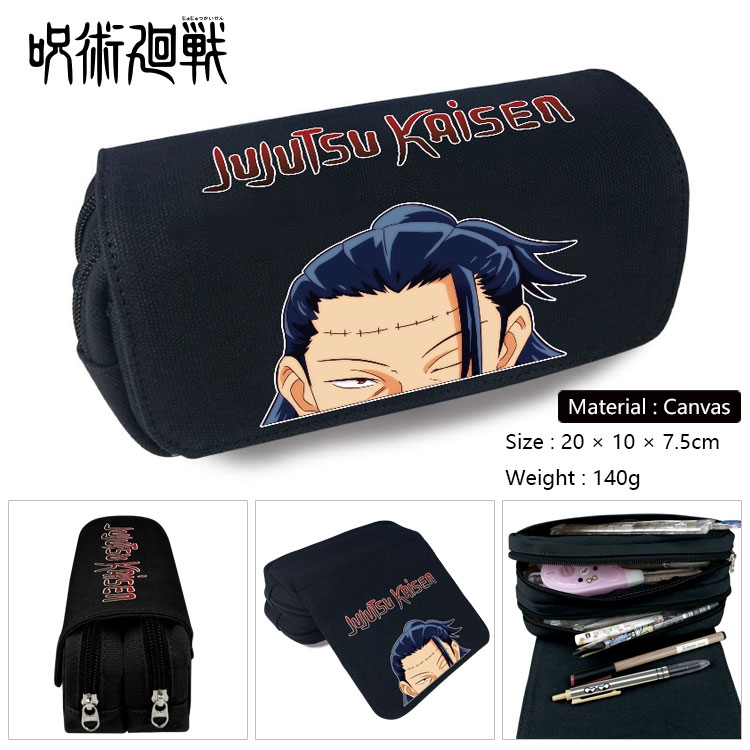 Jujutsu Kaisen Anime double layer canvas pencil case Pencil Bag 20x10x7.5cm Style 16