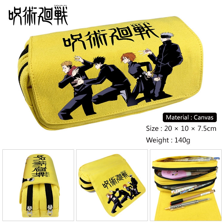 Jujutsu Kaisen Anime double layer canvas pencil case Pencil Bag 20x10x7.5cm Style 3