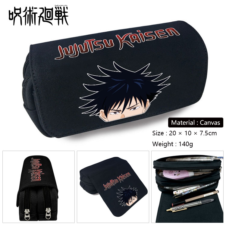 Jujutsu Kaisen Anime double layer canvas pencil case Pencil Bag 20x10x7.5cm Style 22