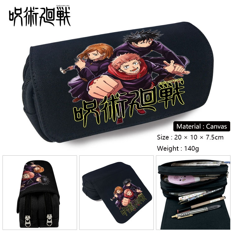 Jujutsu Kaisen Anime double layer canvas pencil case Pencil Bag 20x10x7.5cm Style 7