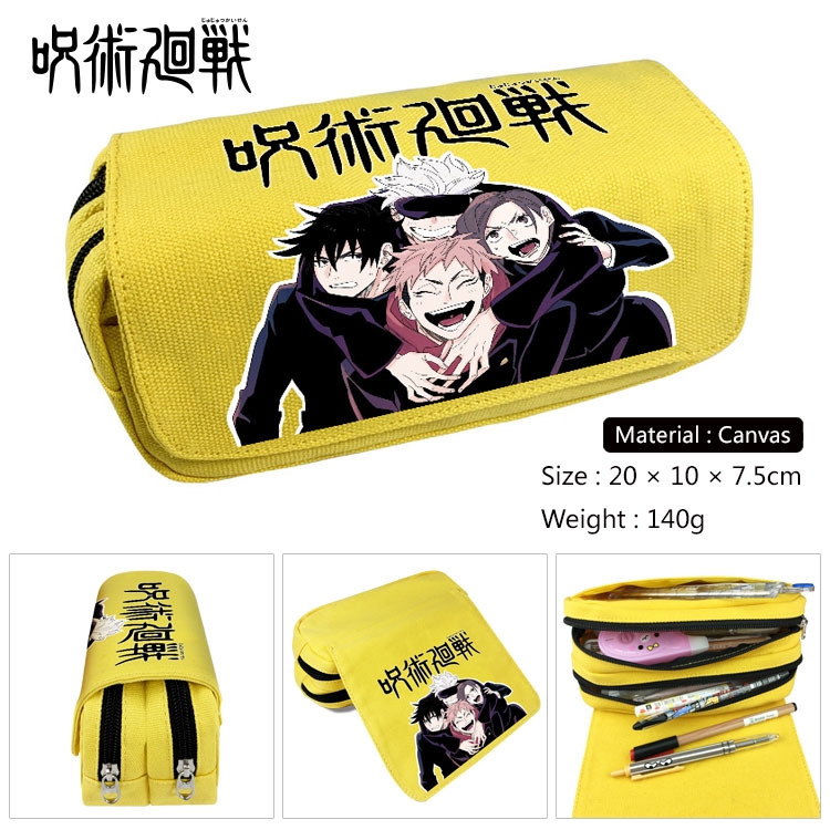 Jujutsu Kaisen Anime double layer canvas pencil case Pencil Bag 20x10x7.5cm Style 12