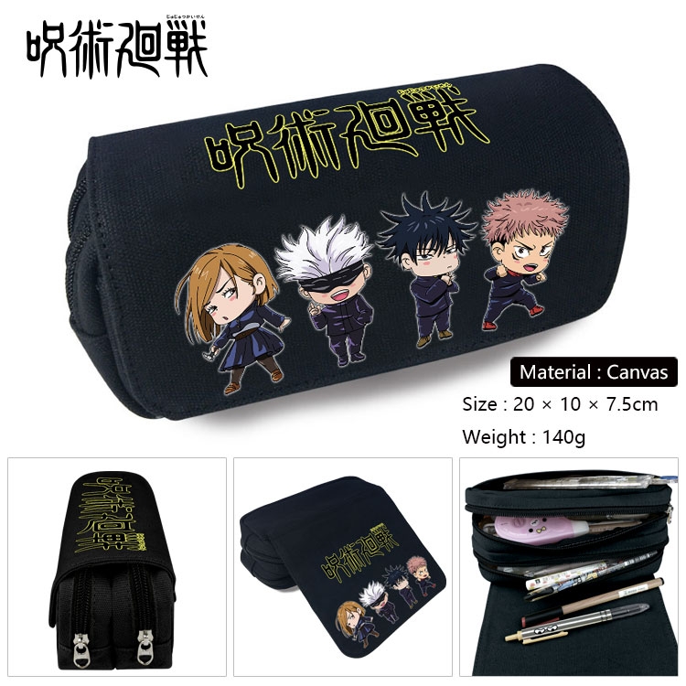 Jujutsu Kaisen Anime double layer canvas pencil case Pencil Bag 20x10x7.5cm Style 9