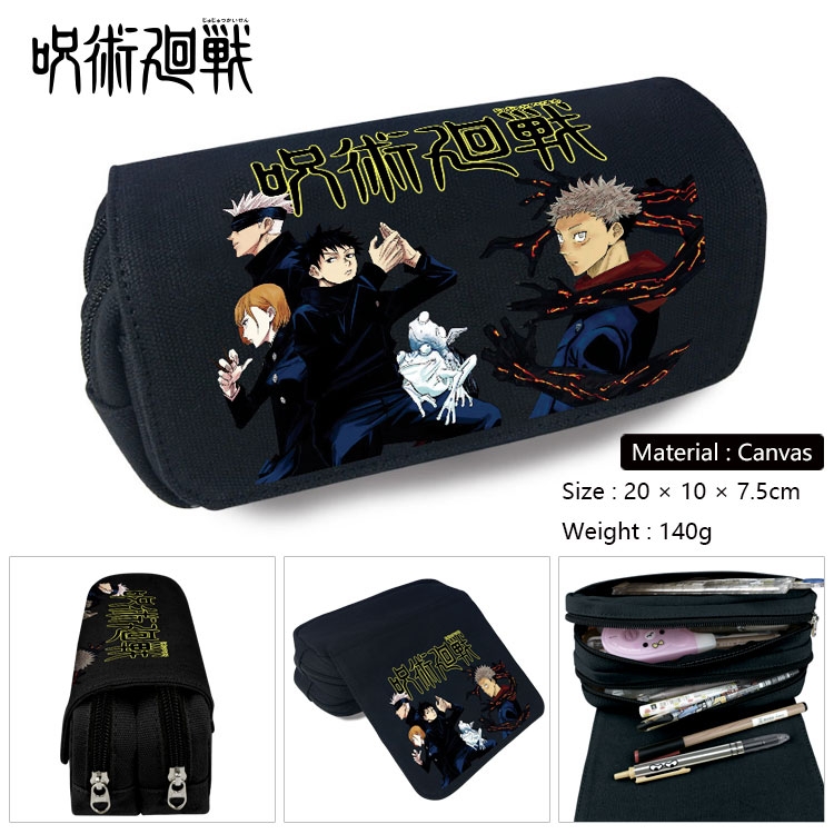 Jujutsu Kaisen Anime double layer canvas pencil case Pencil Bag 20x10x7.5cm Style 1