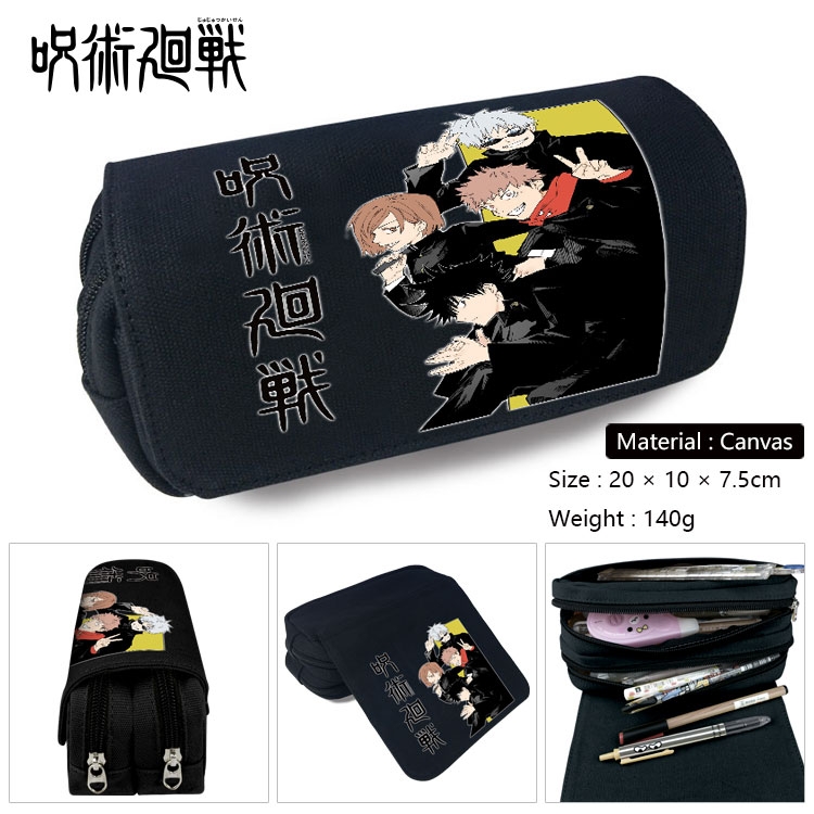 Jujutsu Kaisen Anime double layer canvas pencil case Pencil Bag 20x10x7.5cm Style 