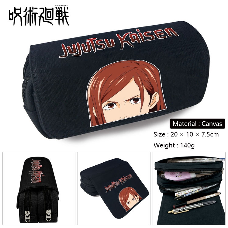 Jujutsu Kaisen Anime double layer canvas pencil case Pencil Bag 20x10x7.5cm Style 21