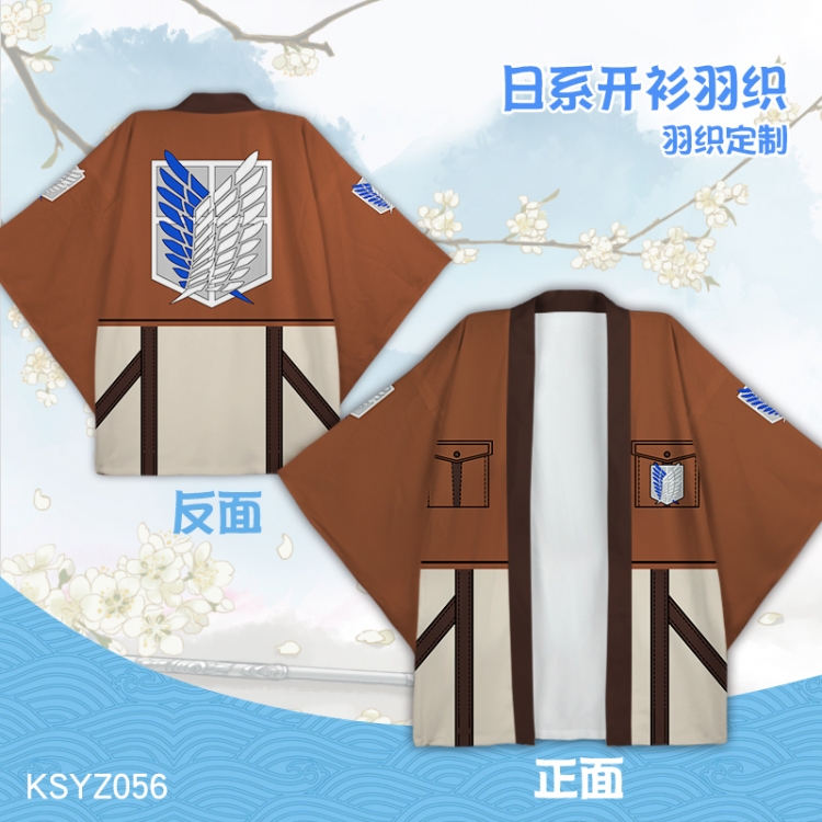 Shingeki no Kyojin Anime Cardigan wind  feather woven short-sleeved T-shirt KSYZ056 SIZE S L