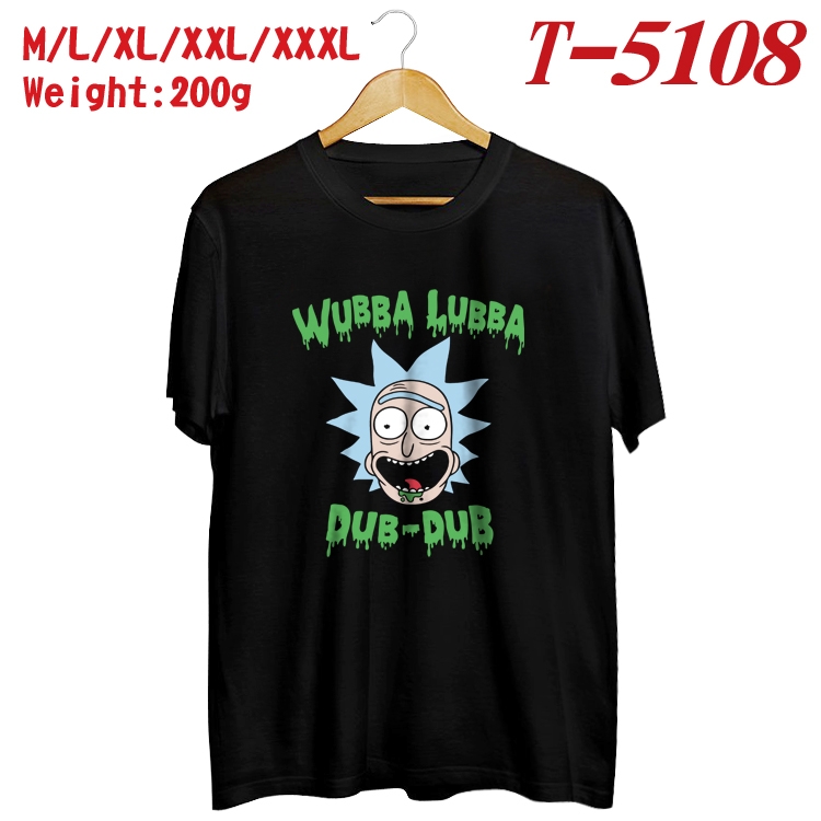 Rick and Morty Anime digital printed cotton T-shirt T-5108
