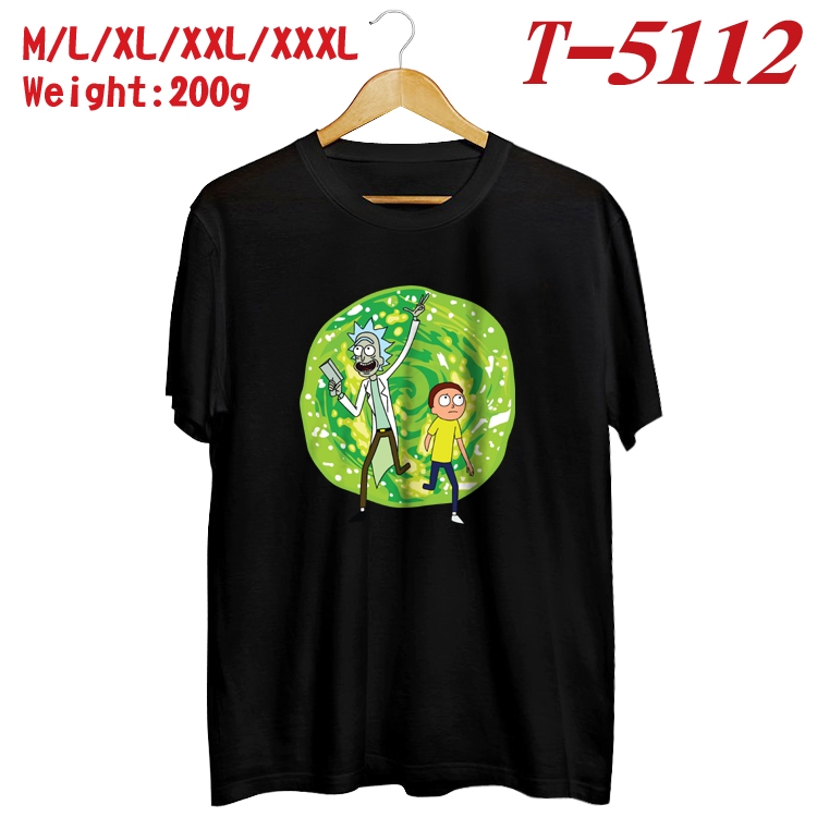 Rick and Morty Anime digital printed cotton T-shirt T-5112