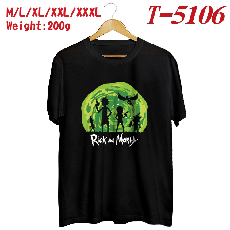 Rick and Morty Anime digital printed cotton T-shirt T-5106