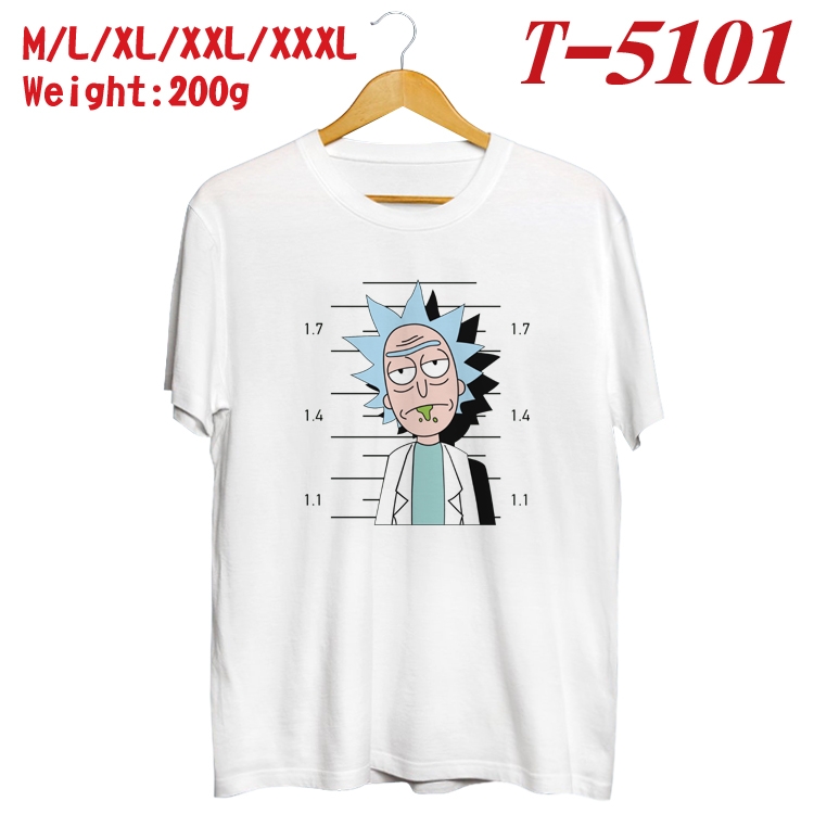 Rick and Morty Anime digital printed cotton T-shirt T-5101