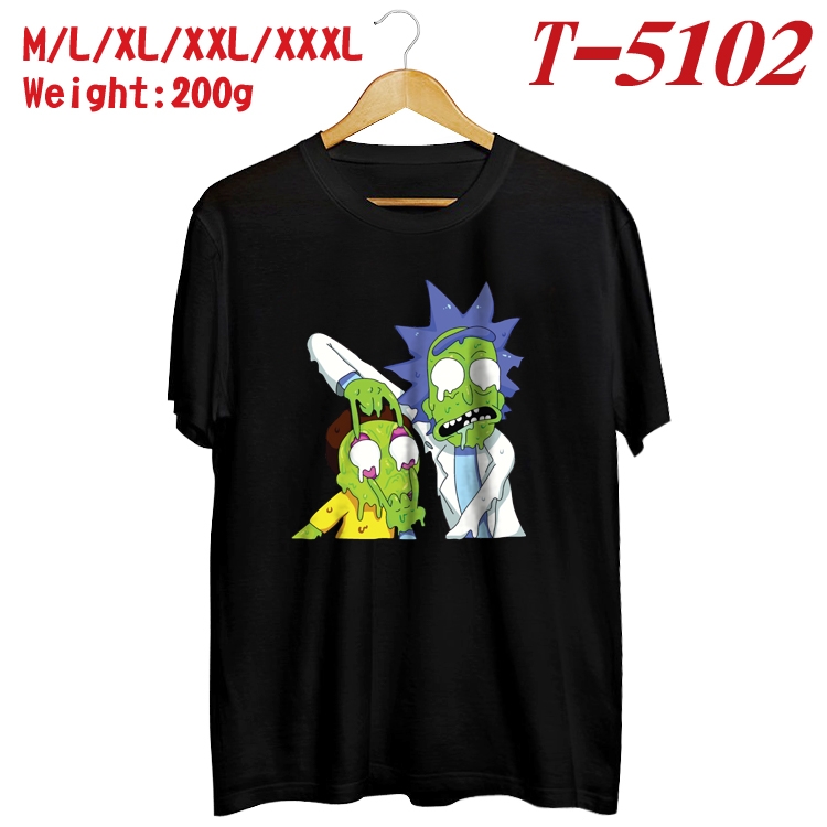 Rick and Morty Anime digital printed cotton T-shirt T-5102