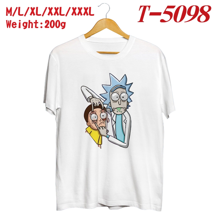 Rick and Morty Anime digital printed cotton T-shirt T-5098