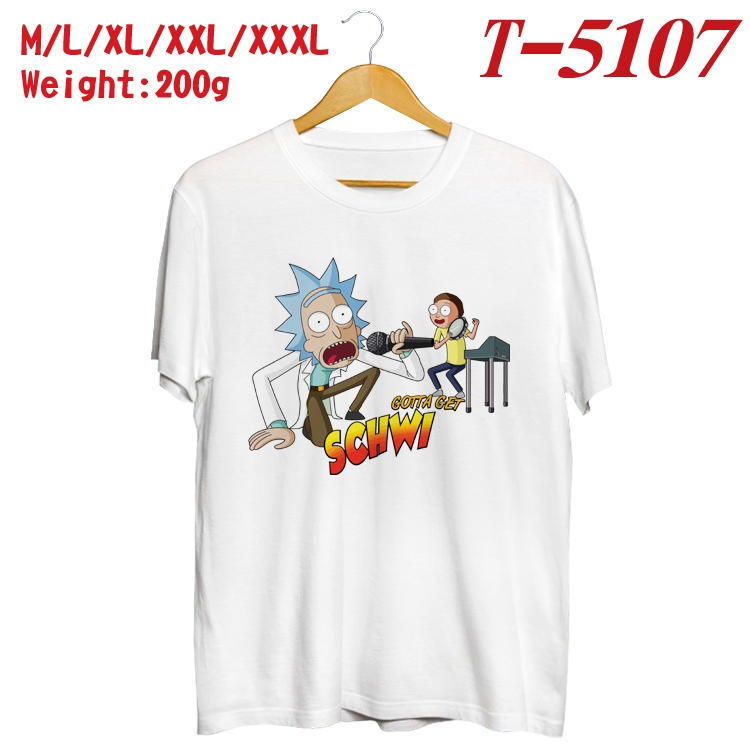 Rick and Morty Anime digital printed cotton T-shirt T-5107