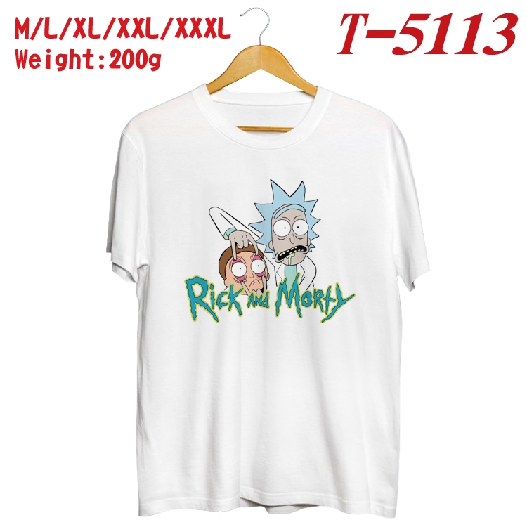 Rick and Morty Anime digital printed cotton T-shirt T-5113