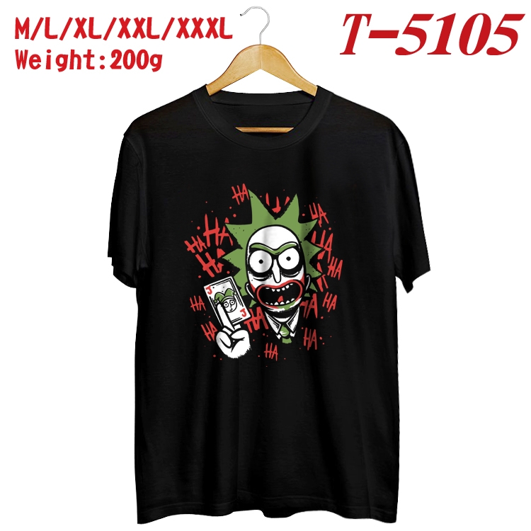 Rick and Morty Anime digital printed cotton T-shirt T-5105
