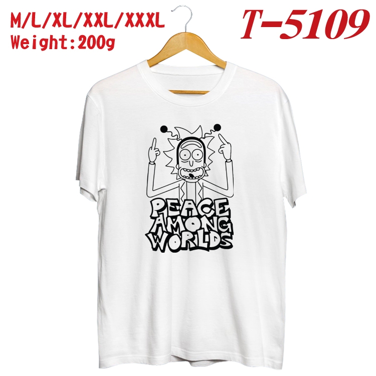 Rick and Morty Anime digital printed cotton T-shirt T-5109