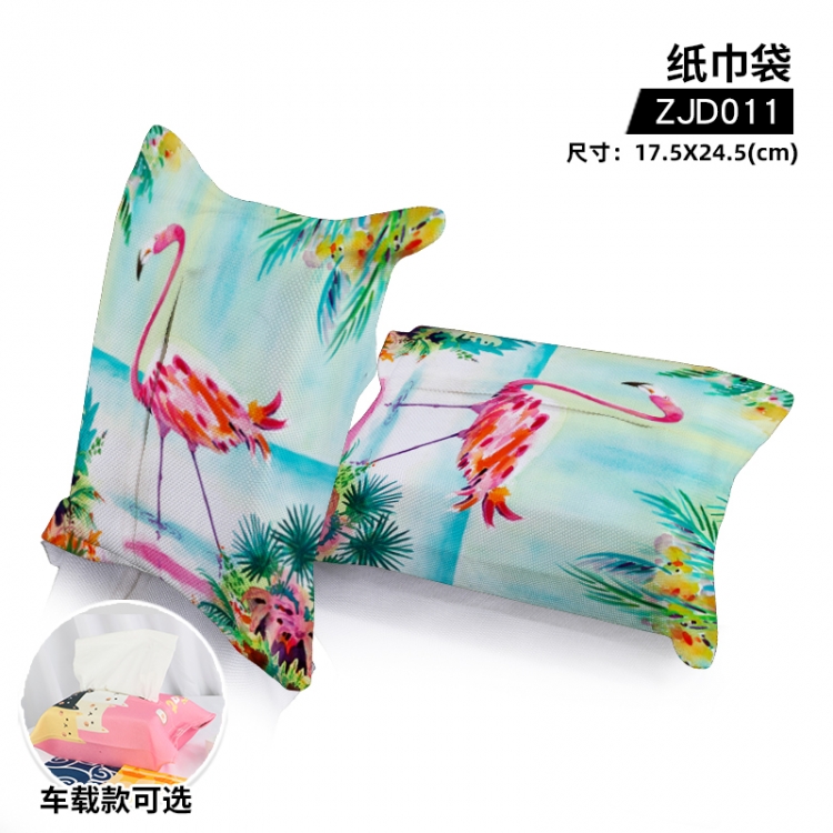 Flamingo  cloth tissue bag Single model can be customized ZJD011