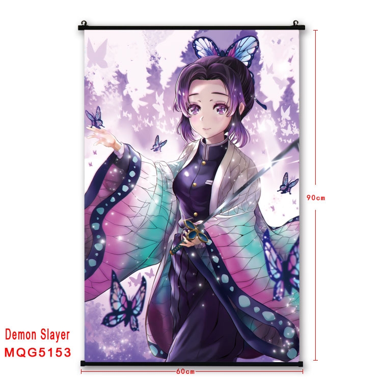 Demon Slayer Kimets Anime plastic pole cloth painting Wall Scroll 60X90CM MQG5153