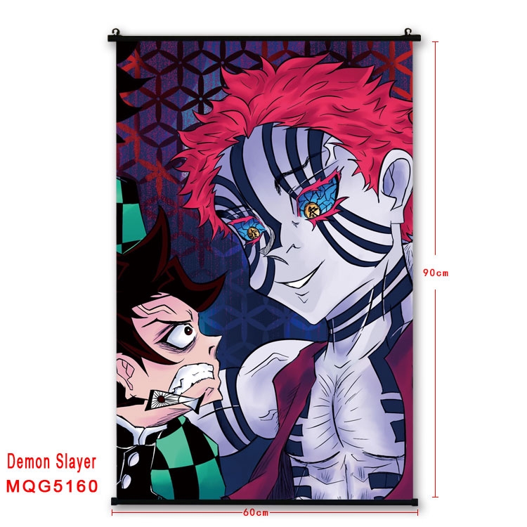 Demon Slayer Kimets Anime plastic pole cloth painting Wall Scroll 60X90CM MQG5160