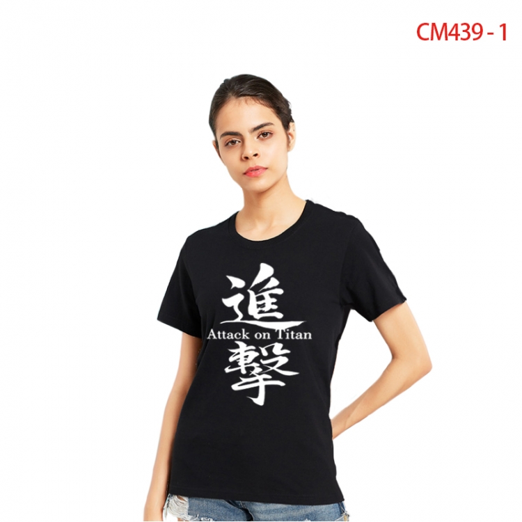 Shingeki no Kyojin Women's Printed short-sleeved cotton T-shirt from S to 3X CM439-1