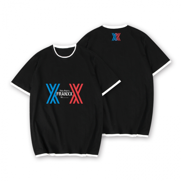 DARLING in the FRANXX Full color printed short-sleeved fake two-piece T-shirt from S to XXXL