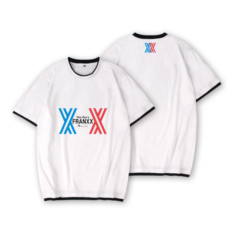 DARLING in the FRANXX Full color printed short-sleeved fake two-piece T-shirt from S to XXXL