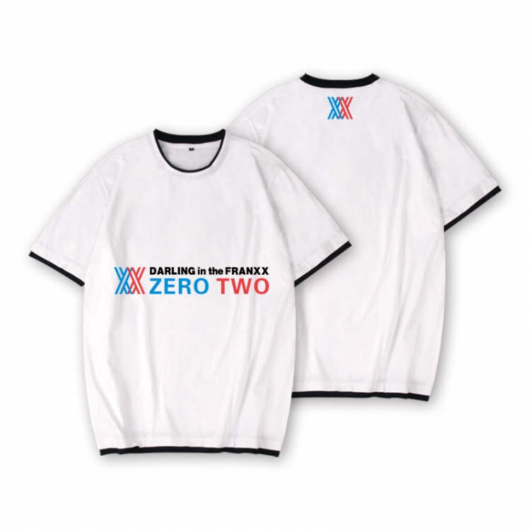 DARLING in the FRANXX Full color printed short-sleeved fake two-piece T-shirt from S to XXXL