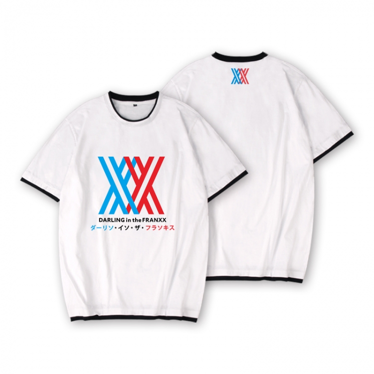 DARLING in the FRANXX Full color printed short-sleeved fake two-piece T-shirt from S to XXXL