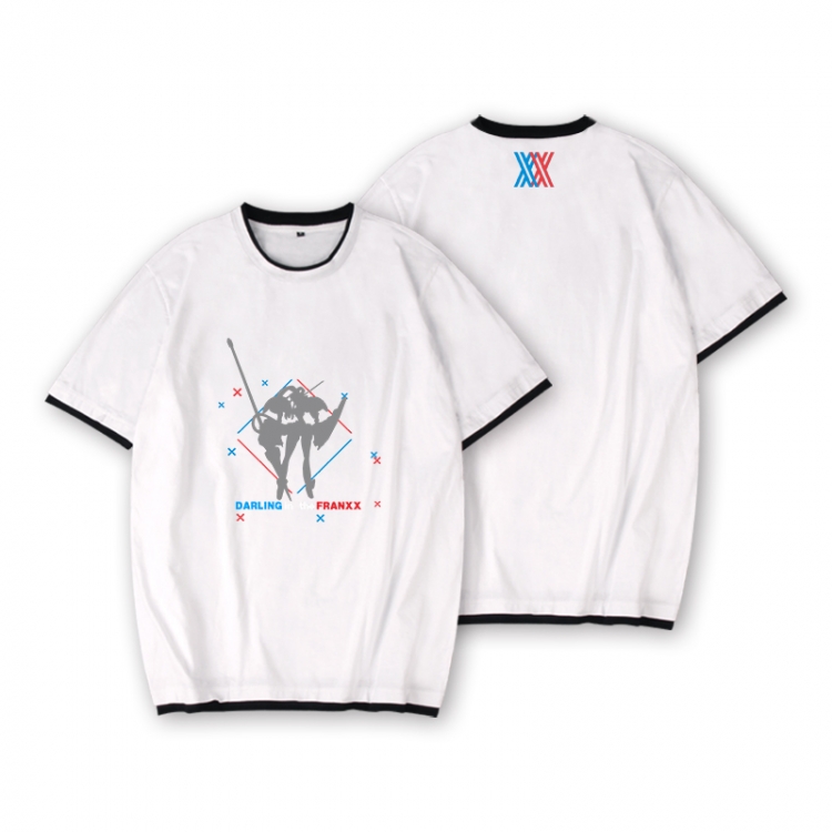 DARLING in the FRANXX Full color printed short-sleeved fake two-piece T-shirt from S to XXXL