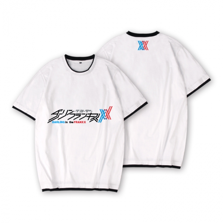 DARLING in the FRANXX Full color printed short-sleeved fake two-piece T-shirt from S to XXXL