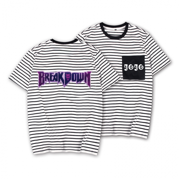 JoJos Bizarre Adventure Striped letters color loose short-sleeved T-shirt from M to 3XL