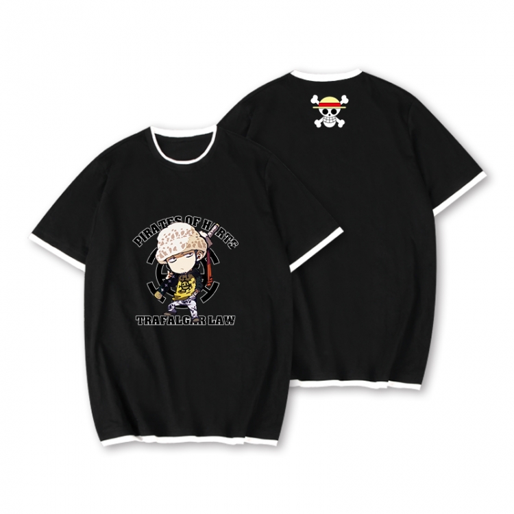 One Piece Full color printed short-sleeved fake two-piece T-shirt from S to XXXL