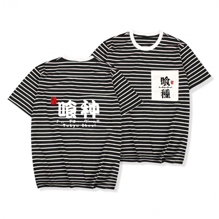 Tokyo Ghoul Striped letters color loose short-sleeved T-shirt from M to 3XL