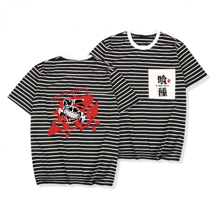 Tokyo Ghoul Striped letters color loose short-sleeved T-shirt from M to 3XL