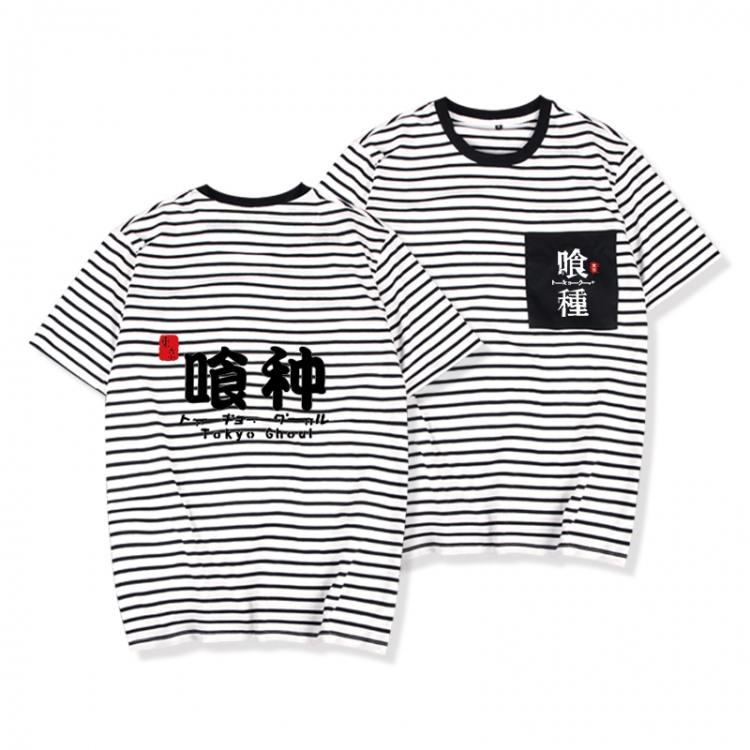 Tokyo Ghoul Striped letters color loose short-sleeved T-shirt from M to 3XL