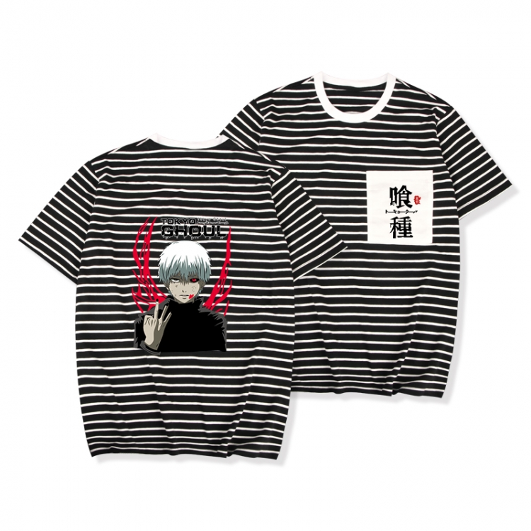 Tokyo Ghoul Striped letters color loose short-sleeved T-shirt from M to 3XL