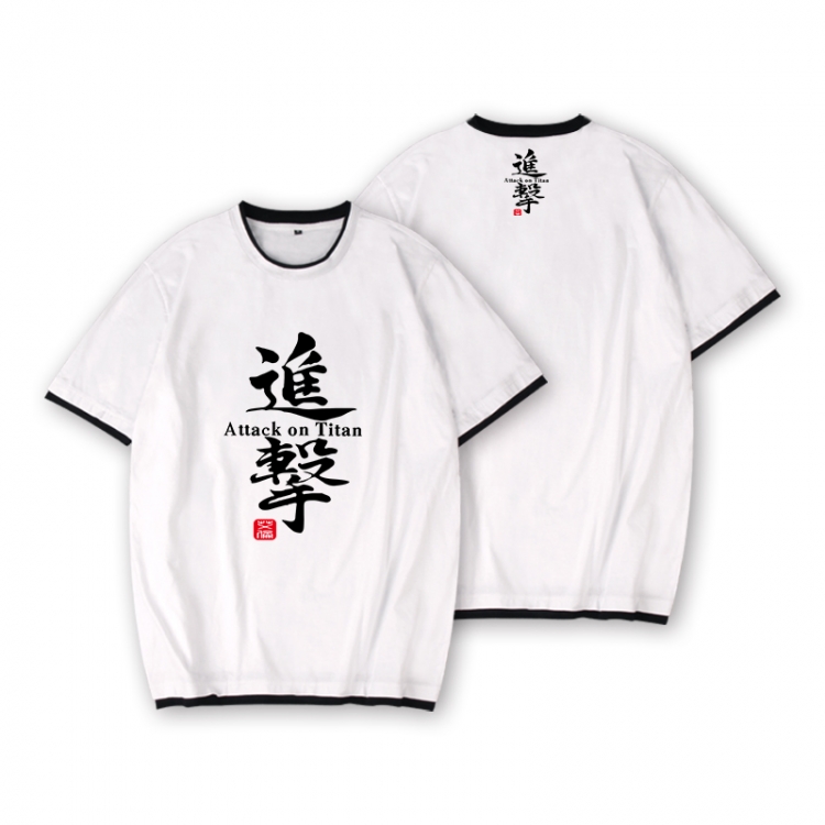 Shingeki no Kyojin Full color printed short-sleeved fake two-piece T-shirt from S to XXXL
