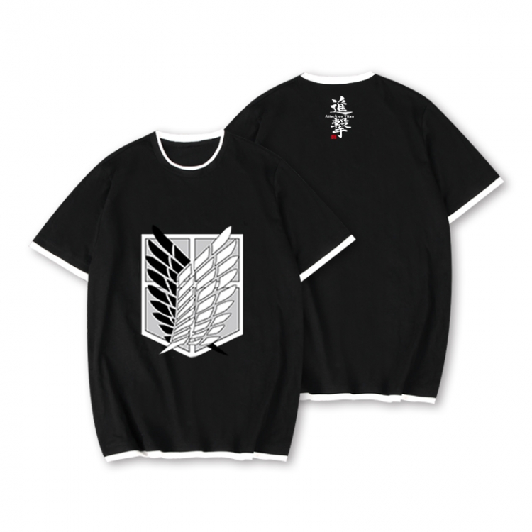 Shingeki no Kyojin Full color printed short-sleeved fake two-piece T-shirt from S to XXXL