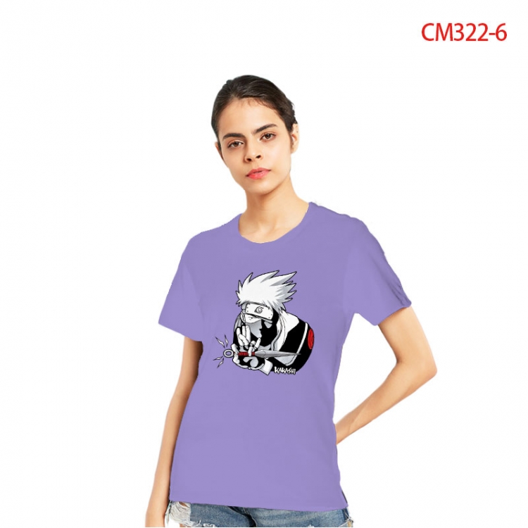 Naruto Women's Printed short-sleeved cotton T-shirt from S to 3X CM322-6