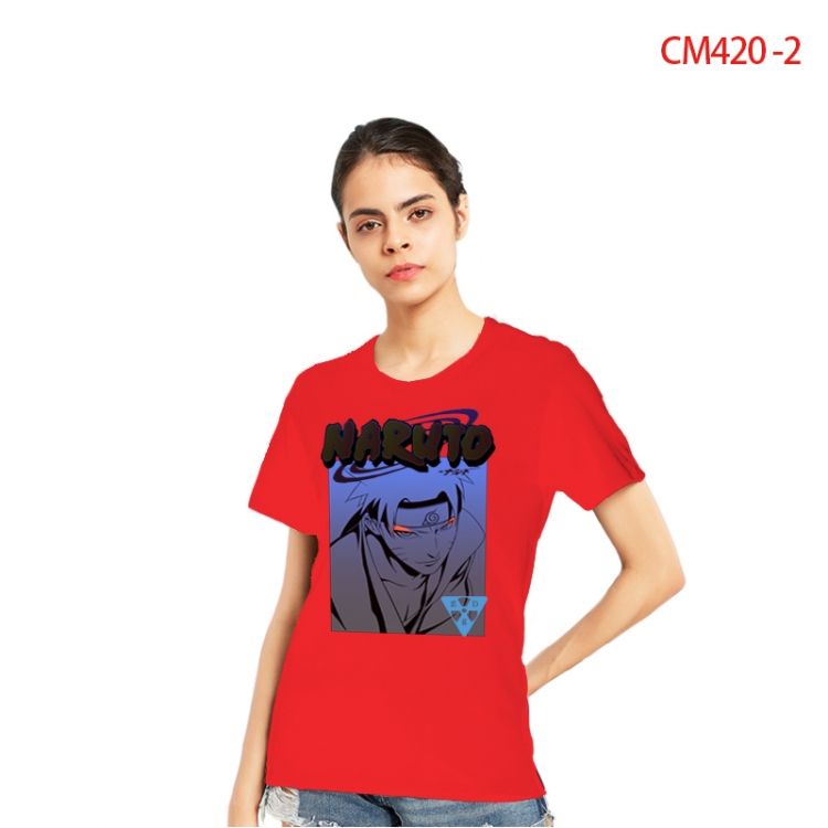 Naruto Women's Printed short-sleeved cotton T-shirt from S to 3X  CM420-2