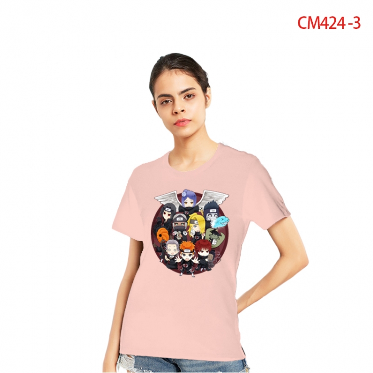 Naruto Women's Printed short-sleeved cotton T-shirt from S to 3X  CM424-3