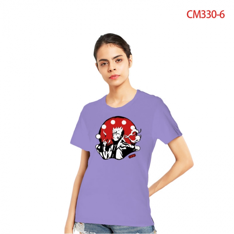 Naruto Women's Printed short-sleeved cotton T-shirt from S to 3X CM330-6