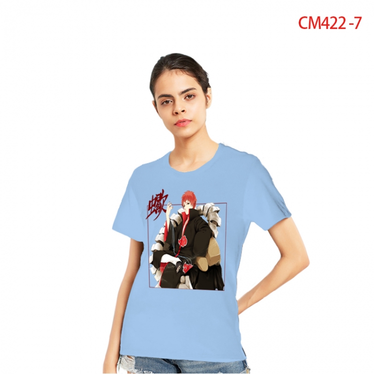 Naruto Women's Printed short-sleeved cotton T-shirt from S to 3X 