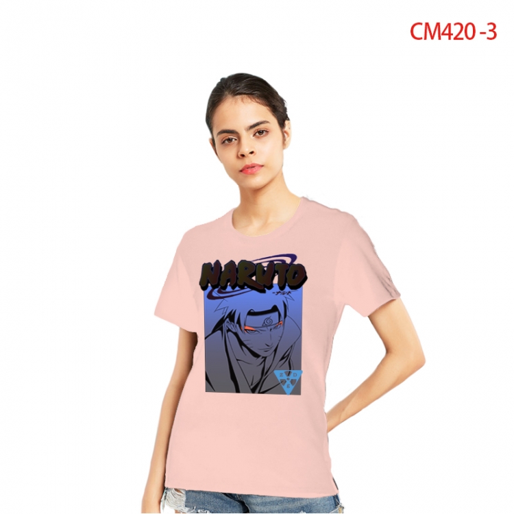 Naruto Women's Printed short-sleeved cotton T-shirt from S to 3X  CM420-3